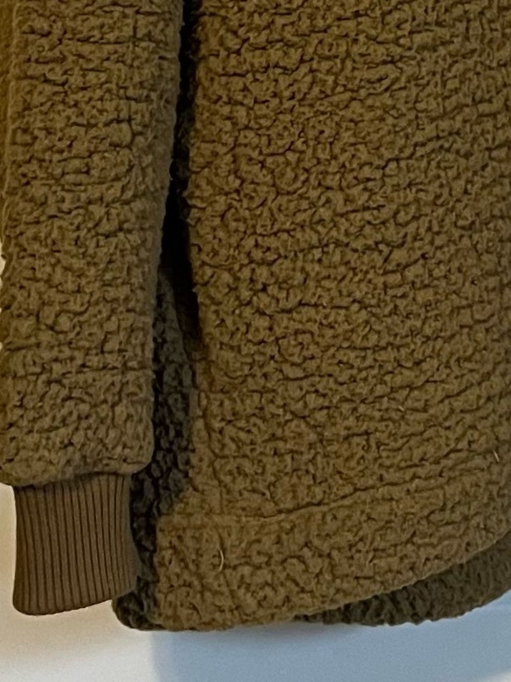 Aerie Sherpa Fleece Olive Brown Quarter-Zip Pullover Oversized Small - Picture 5 of 6
